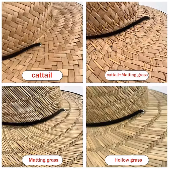 Weaved Woven Palm Hang Ten Beach Active Outdoor Straw Lifeguard Sun Hat with Adjustable Chin Cord Straw Hats