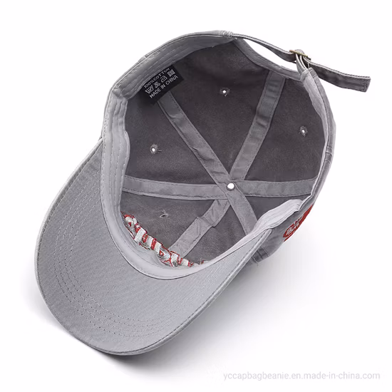 Custom High Quality Cotton 6 Panel Washed Sports Baseball Cap